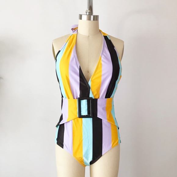Modcloth Other - ModCloth Rainbow Stripe One-Piece Swimsuit